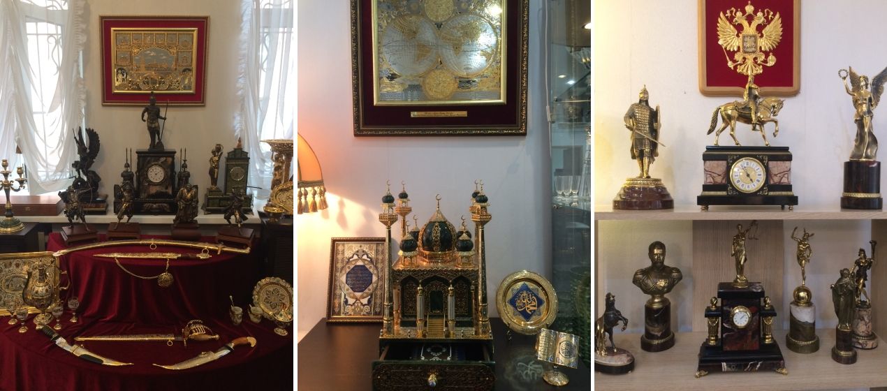 Часы, статуэтки, мечеть и оружие