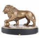 Бронзовая статуэтка льва с шаром на яшме