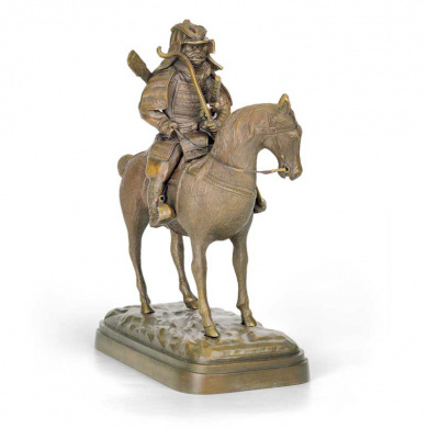 Бронзовая скульптура "Самурай на лошади"