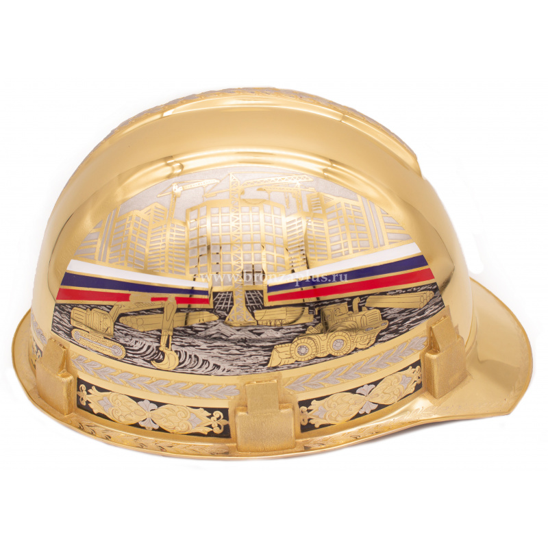 Золотая строительная каска