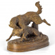 Бронзовая скульптура "Борзая с волком" (Чернощеков А.Г., копия)