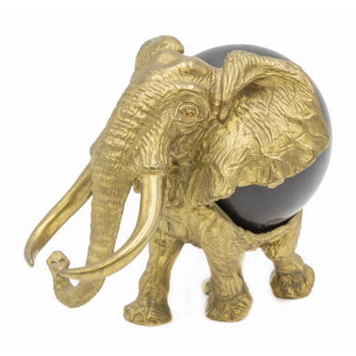 Бронзовая статуэтка "Слон с шаром" 