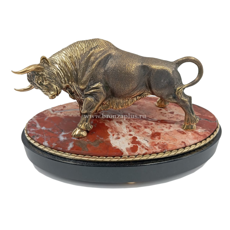 Бронзовая статуэтка "Бык" (яшма)