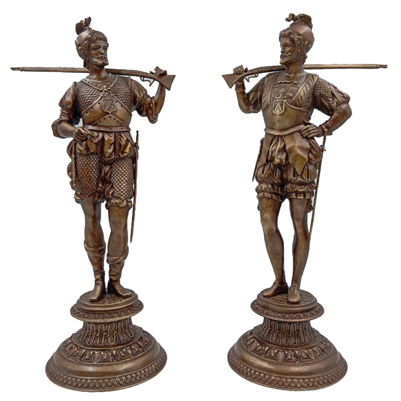 Бронзовая статуэтка "Швейцарец с ружьём" (пара)