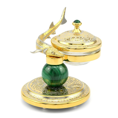 Икорница "Стерлядка" (малахит)