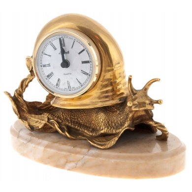 Каминные часы "Улитка" из позолоченной бронзы